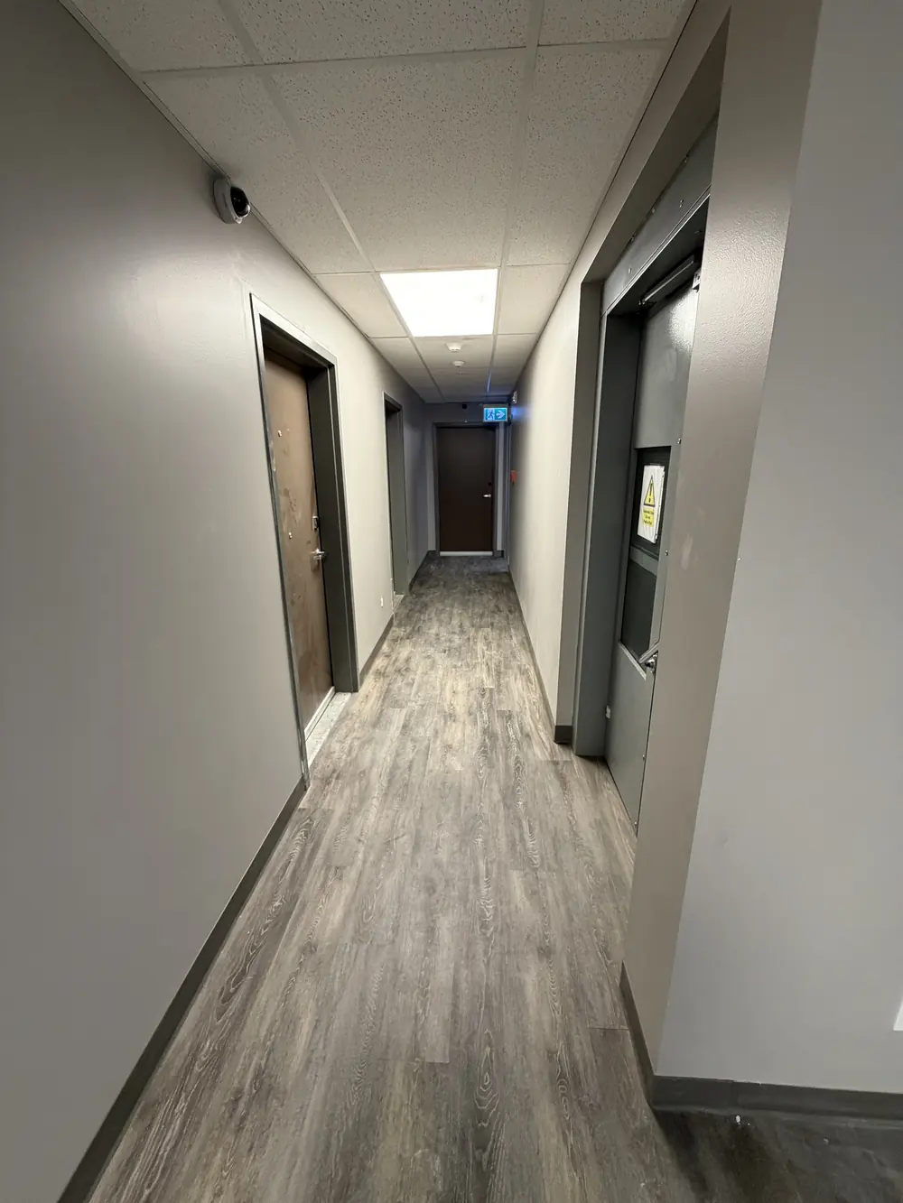 Finished corridor with new flooring