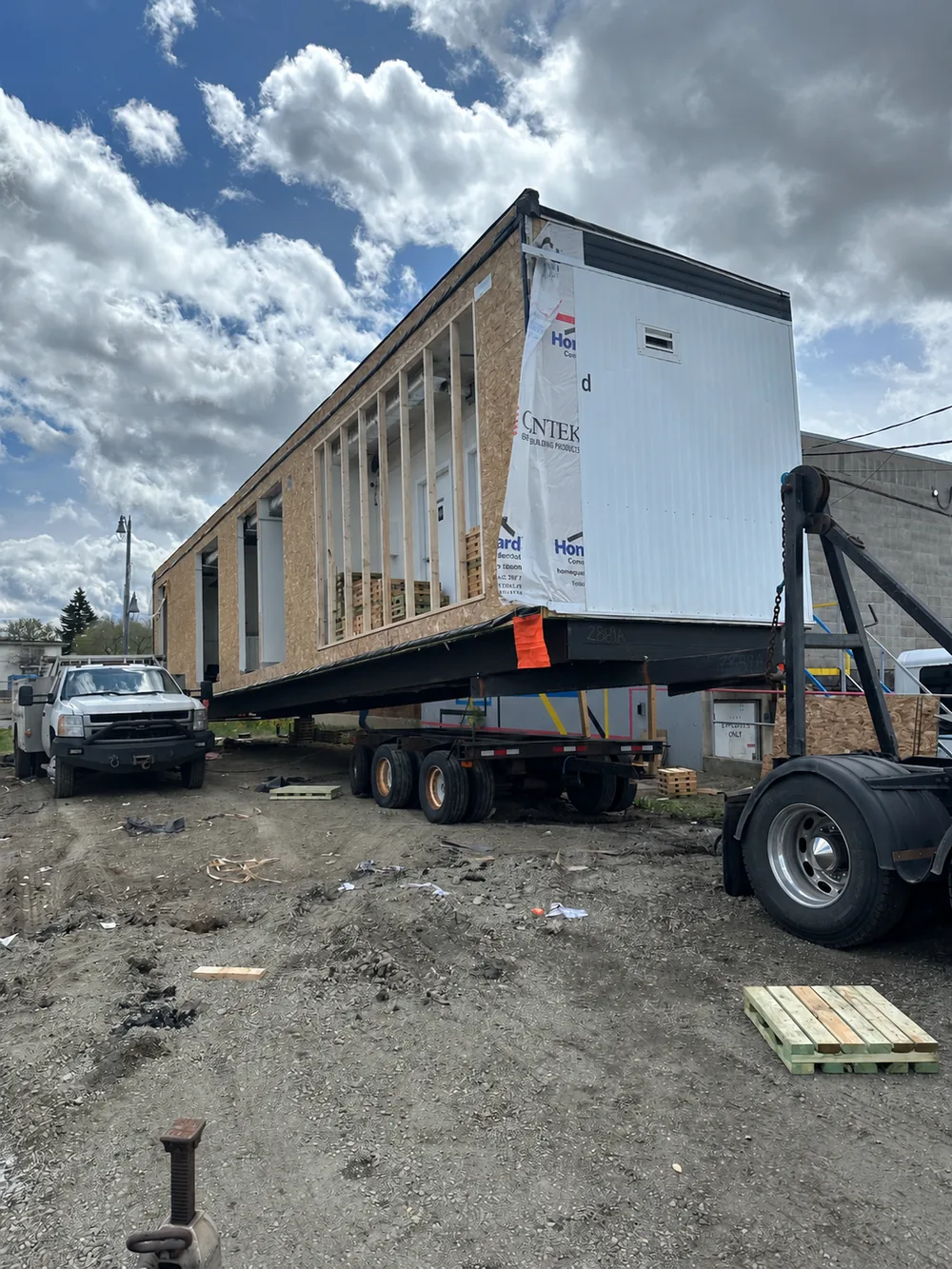 Modular unit delivered to site
